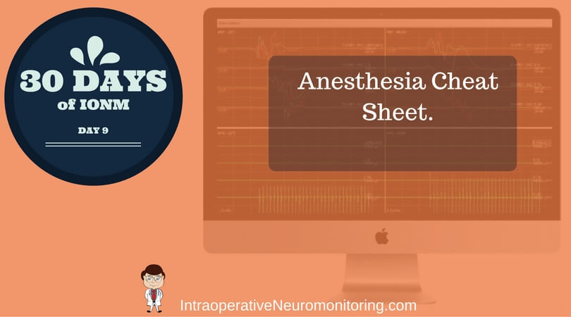 Anesthesia With Neuromonitoring: The Cheat Sheet…